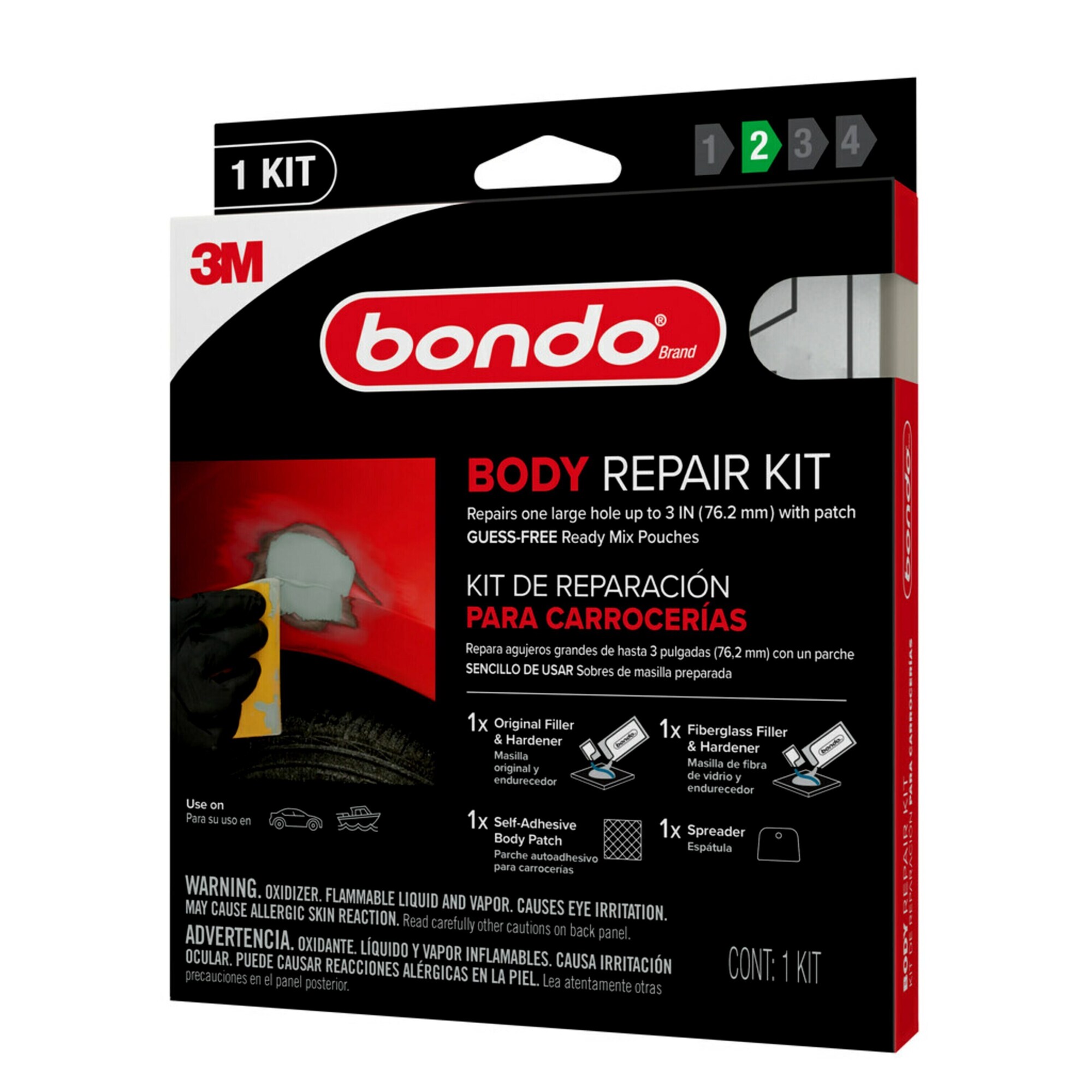 Bondo® Body Repair Kit BRKIT-2PK-ES, Ready Mix Pouches, 2 oz, 6/Case